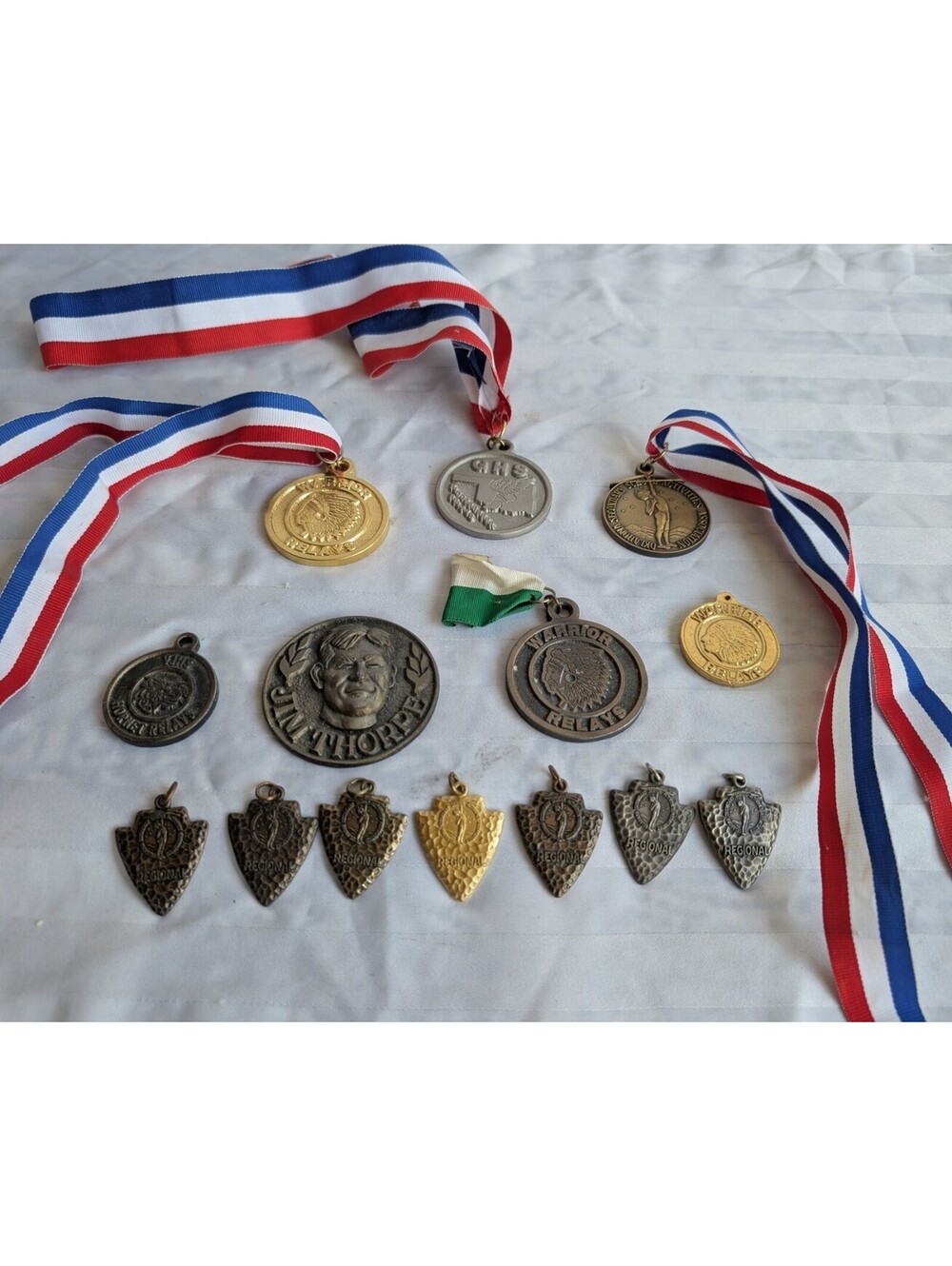 14 Vintage 1990-1993 Oklahoma Track And Field Medals Lot Jim Thorpe OSSAA